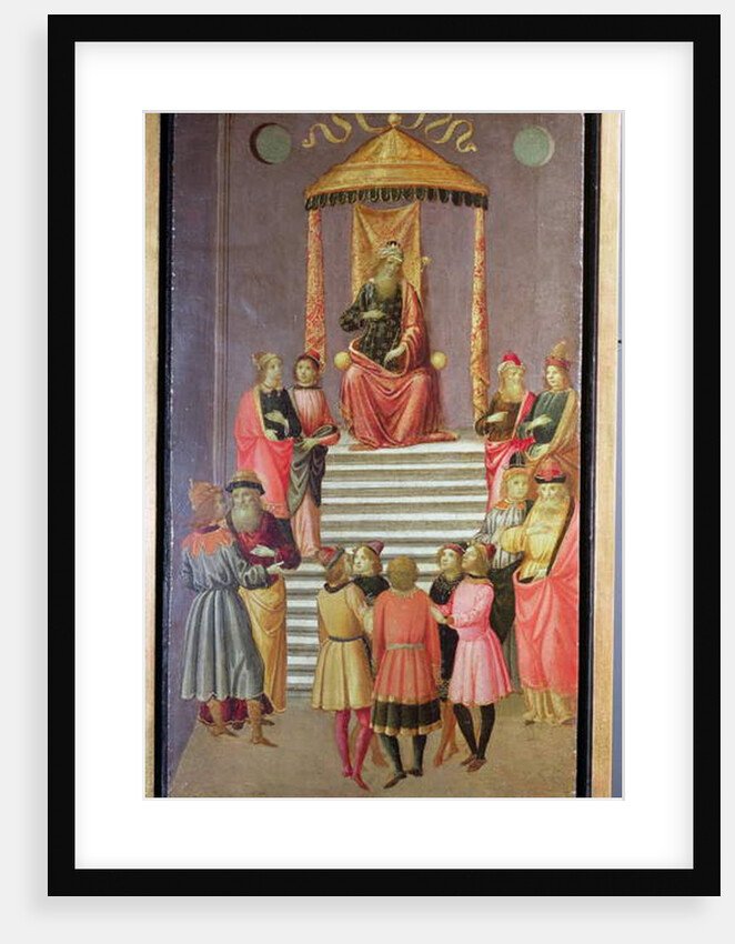 Nebuchadnezzar questions Daniel and his Companions by Master of Marradi