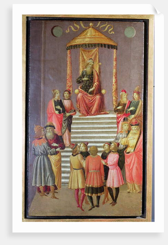 Nebuchadnezzar questions Daniel and his Companions by Master of Marradi