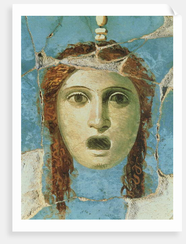 Wall painting of a female head, Pompeii, 1st century AD by Roman Roman