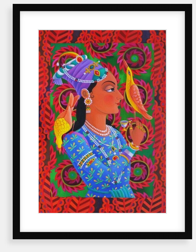 Maharani with two birds, 2012 by Jane Tattersfield