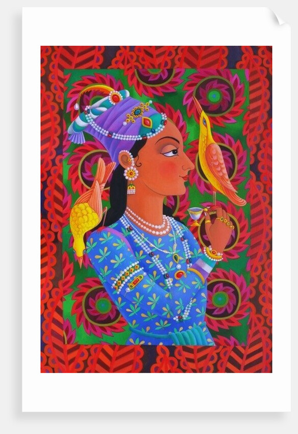 Maharani with two birds, 2012 by Jane Tattersfield