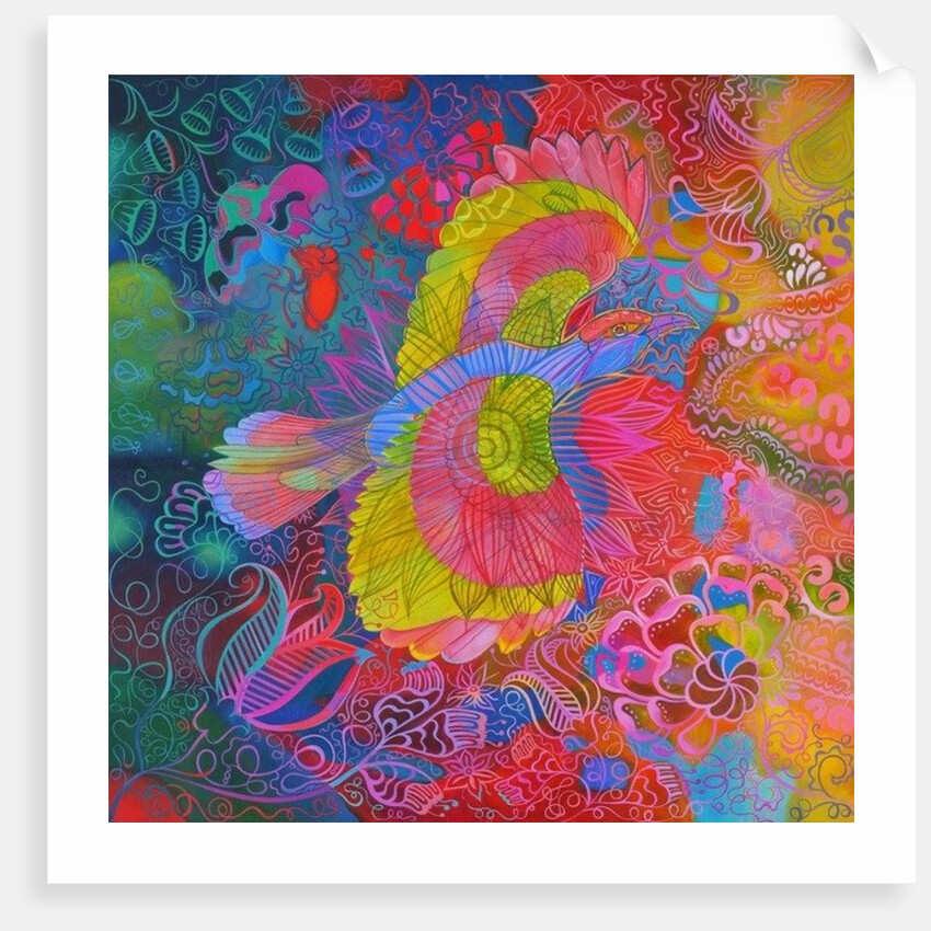 Flying Indian roller bird, 2013 by Jane Tattersfield