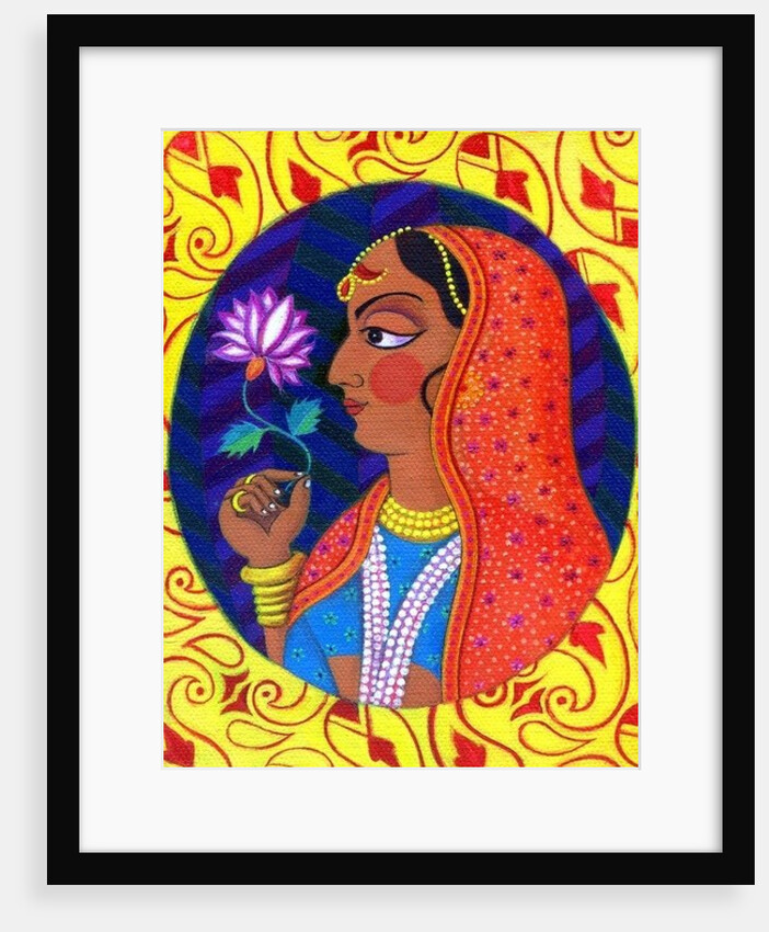 Maharani with white and pink flower, 2011 by Jane Tattersfield