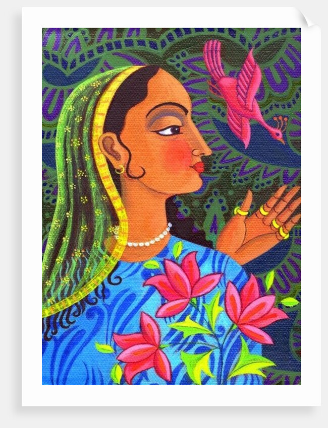 Maharani with magenta bird, 2011 by Jane Tattersfield