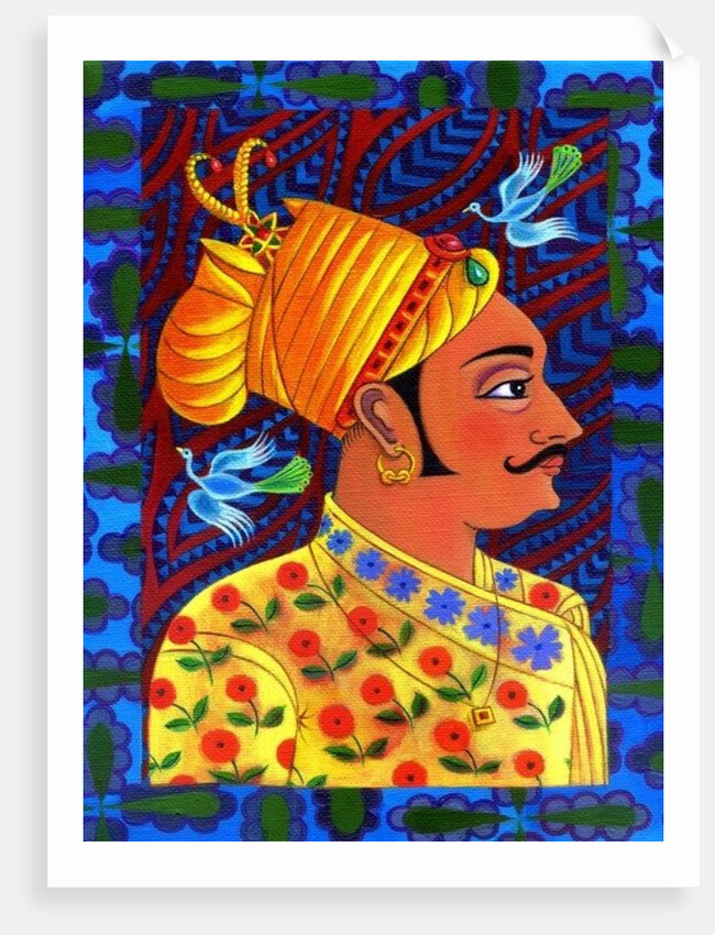 Maharaja with blue birds, 2011 by Jane Tattersfield