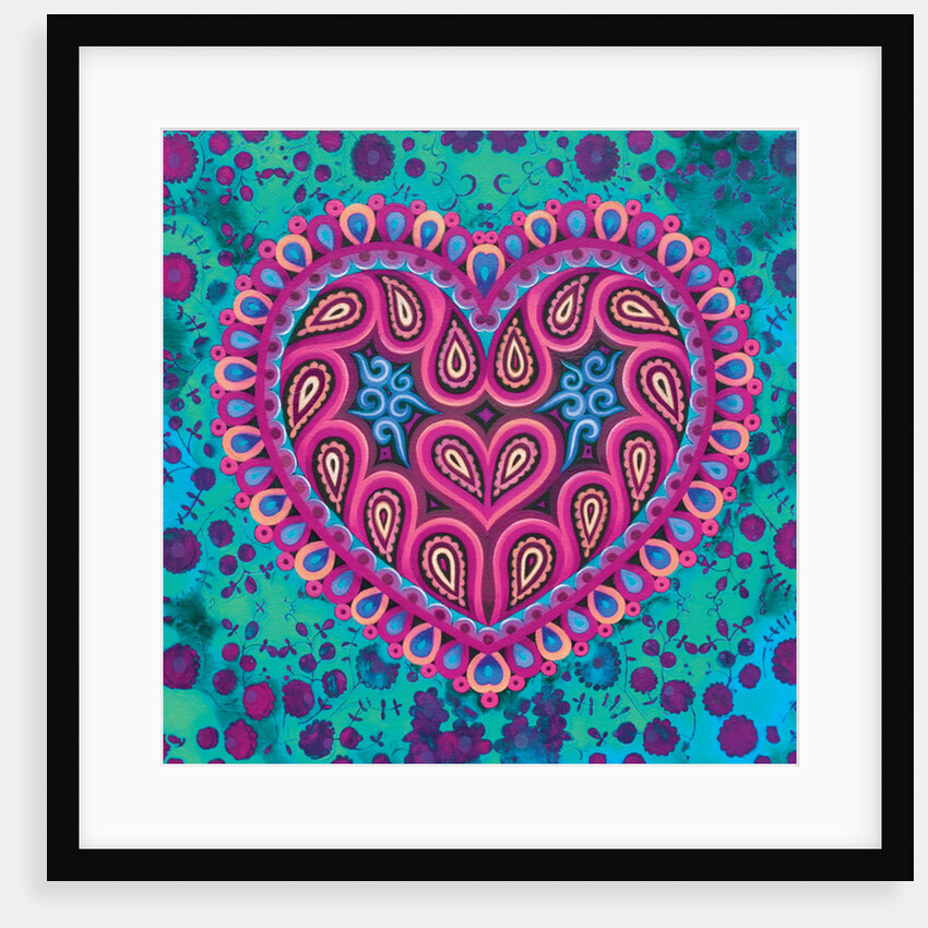 Folk Heart on green, 2016 by Jane Tattersfield