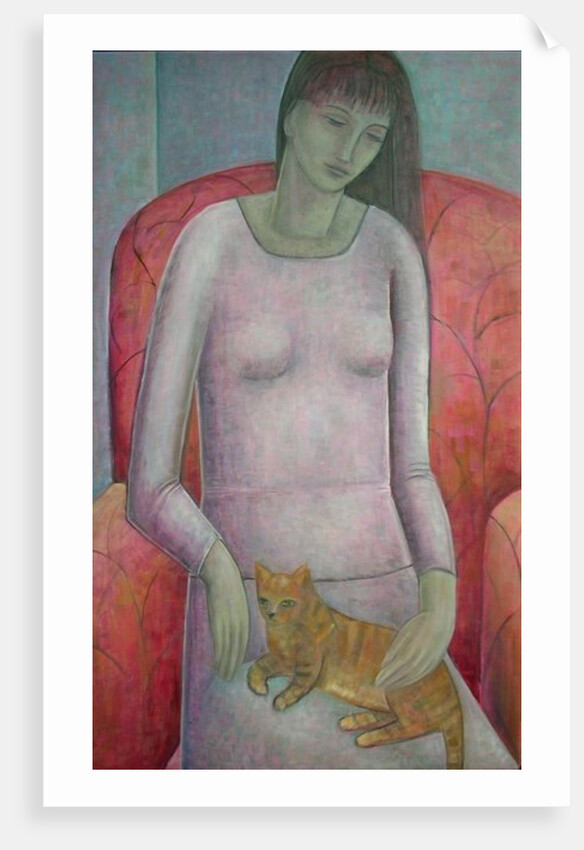 Woman with Cat by Ruth Addinall