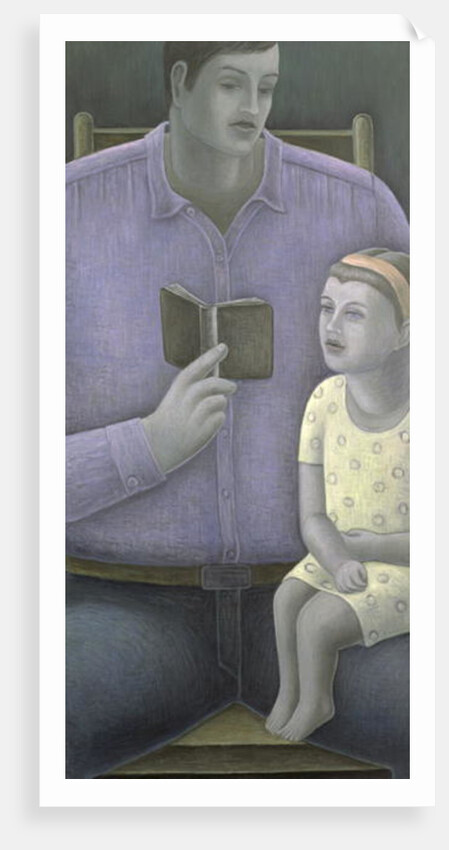 Man reading to Girl by Ruth Addinall