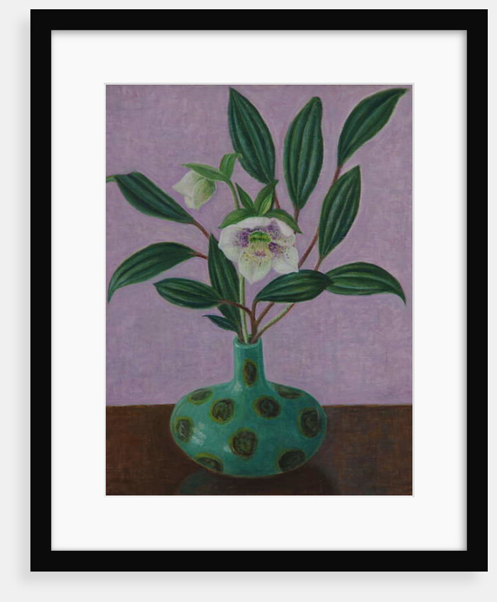 Hellebores with Viburnum Leaves, 2015 by Ruth Addinall