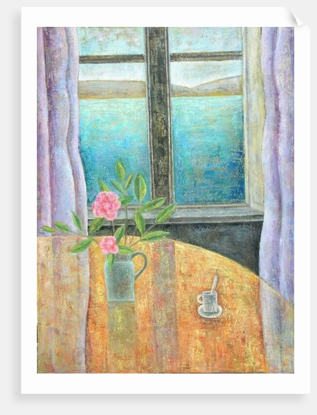 Still Life in Window with Camellia by Ruth Addinall