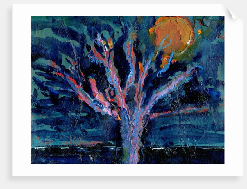 Tree and Strawberry Moon, 2016 by Gigi Sudbury