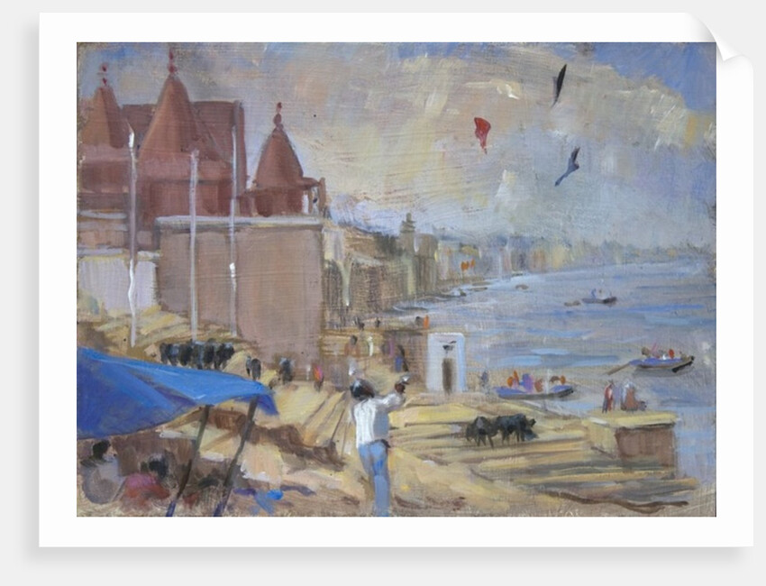 Kite flying at Varanasi, 2012 by Sue Wales