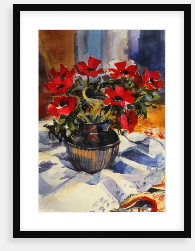 Red anemones, 1994 by Sue Wales