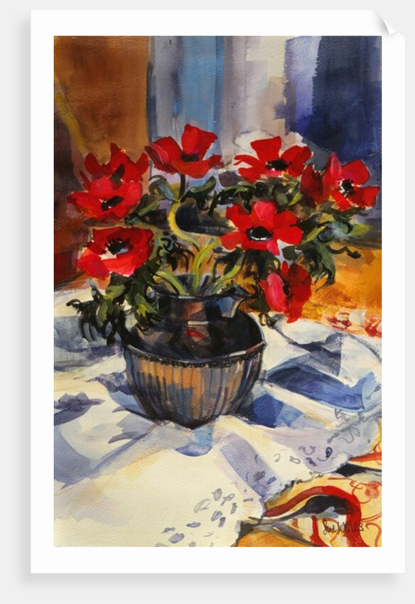 Red anemones, 1994 by Sue Wales