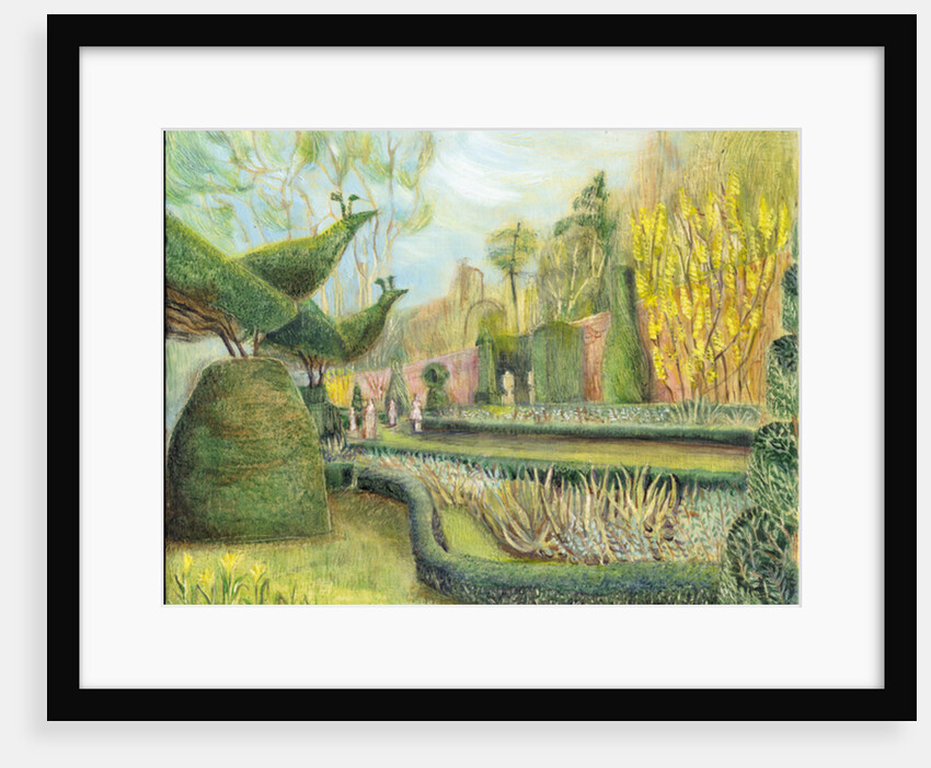 The Long garden, Cliveden: Topiary, 2002 by Mary Kuper