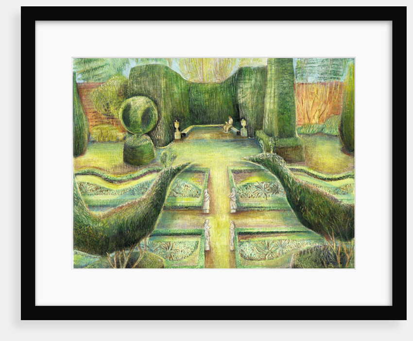 The Long Garden, Cliveden, birds, 2002 by Mary Kuper