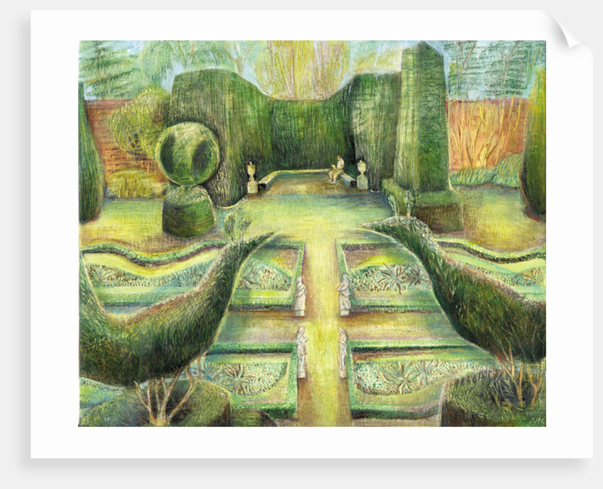 The Long Garden, Cliveden, birds, 2002 by Mary Kuper