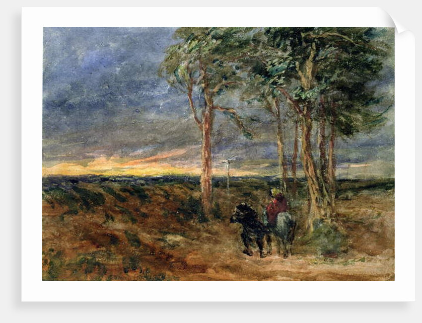 Travellers Approaching a Signpost on a Heath, 1851 by David Cox