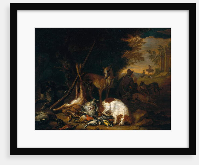 A Hunter with his Dogs by Adriaen de Gryef