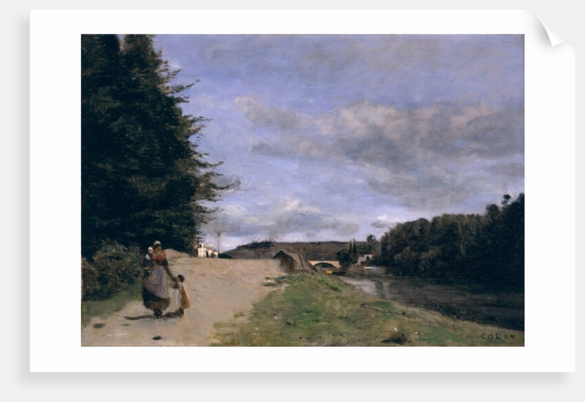 Landscape with Mother and Children by Jean Baptiste Camille Corot