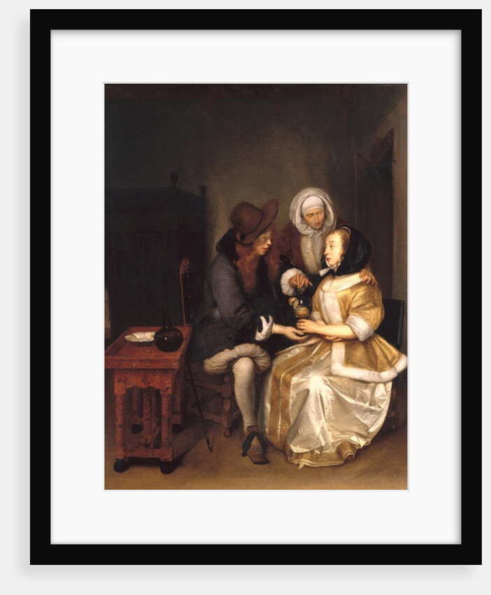 An Interior with a Couple and a Procuress: The Glass of Lemonade by Gerard Terborch