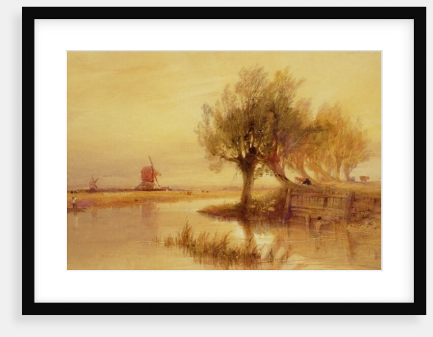On the Norfolk Broads, Evening by Edward Duncan