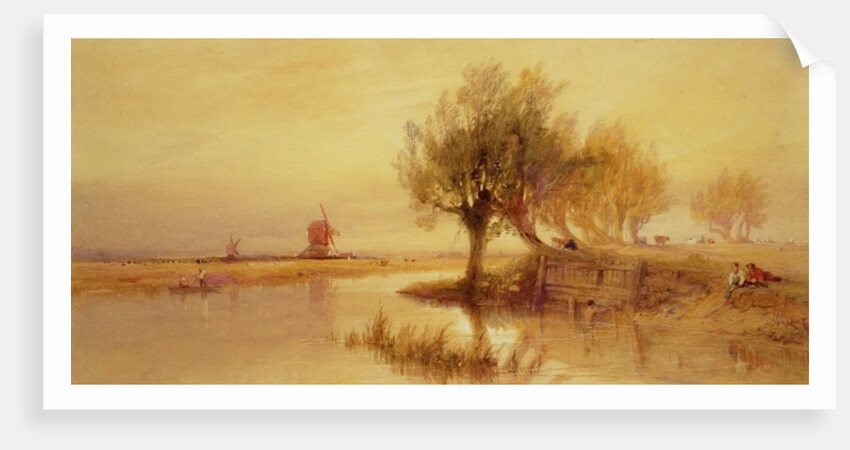 On the Norfolk Broads, Evening by Edward Duncan