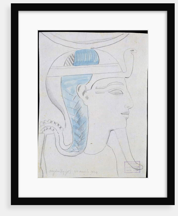 Study of a Relief of the Head of the God Khonsu in the Temple of Seti I, Abydos, 1874 by Frederick Arthur Bridgman