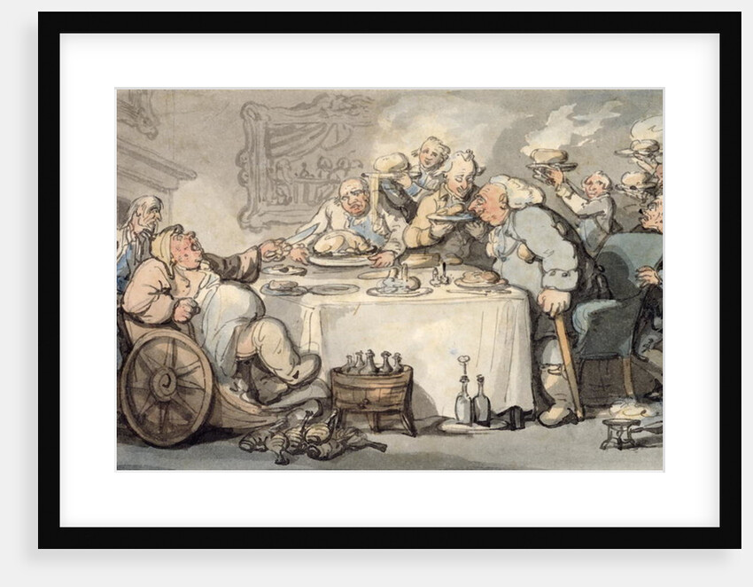 The Comforts of Bath: Gouty Gourmand at Dinner by Thomas Rowlandson