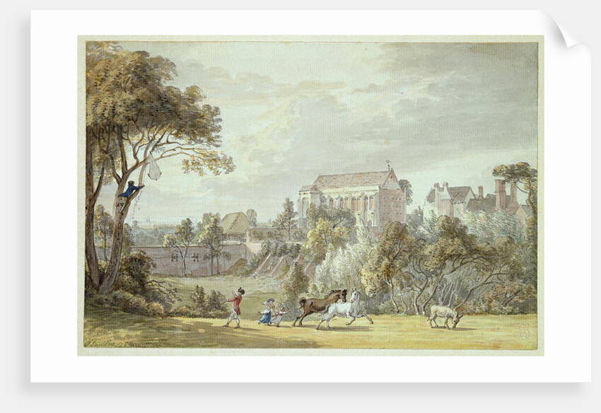 King John's Palace, Eltham - Retrieving a Kite, 1788 by Paul Sandby