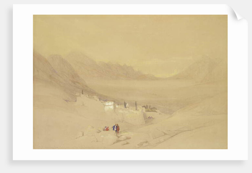 The Convent of St. Catherine, Mount Sinai, looking towards the Plain of the Encampment, 1839 by David Roberts