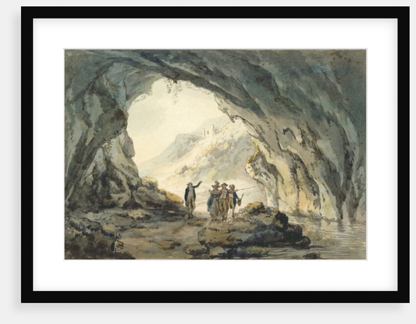 Travellers by a Cave by Julius Caesar Ibbetson