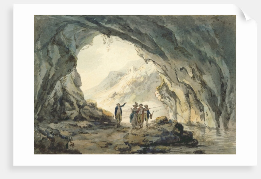 Travellers by a Cave by Julius Caesar Ibbetson