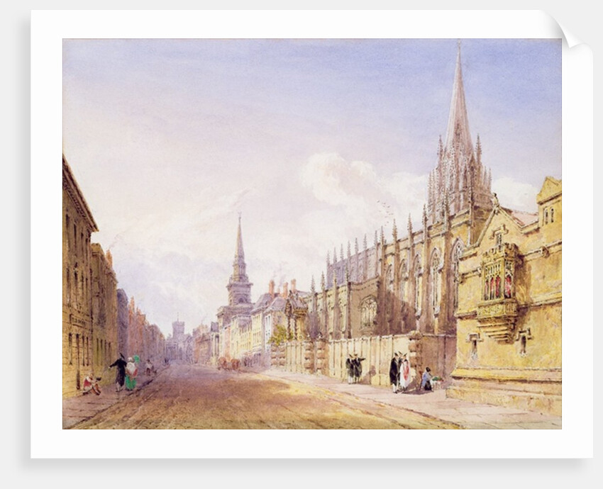 Scholars and Figures outside St. Mary Magdalen Church, Oxford by Joseph Murray Ince