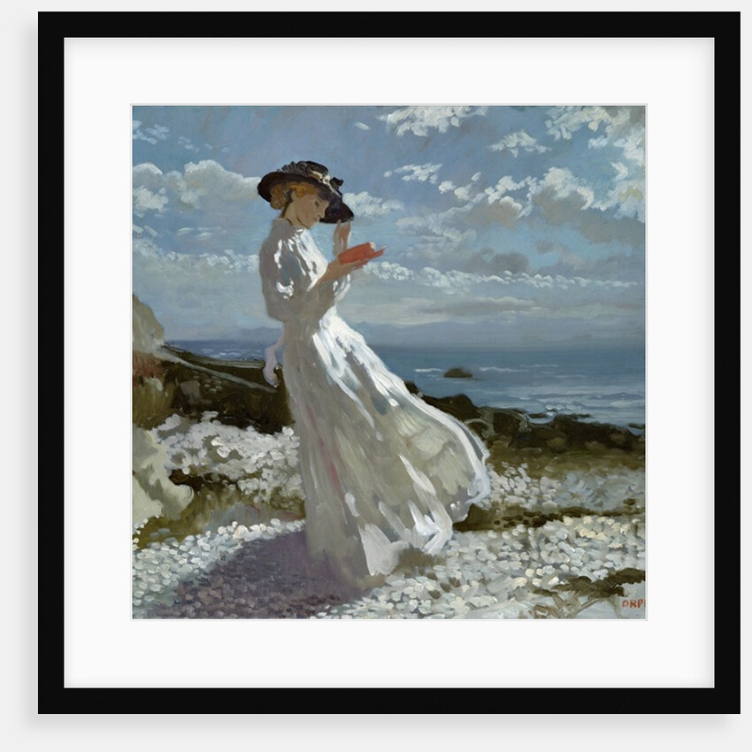 Grace reading at Howth Bay by William Orpen