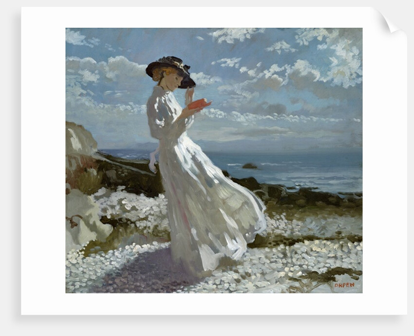 Grace reading at Howth Bay by William Orpen