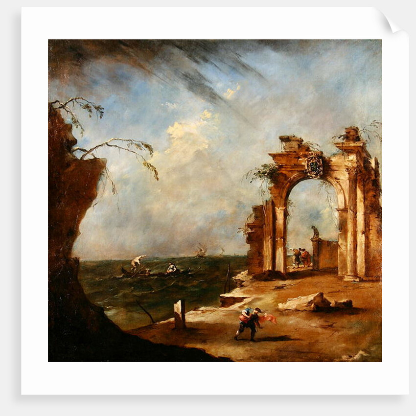 Capriccio with a Ruined Arch, 18th century by Francesco Guardi