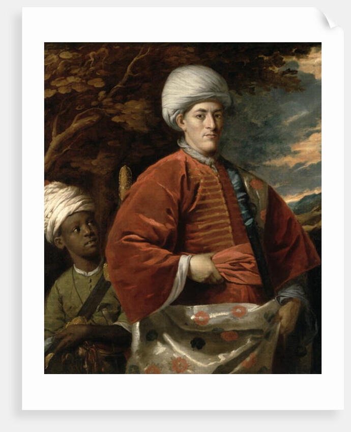 Portrait of a Gentleman in Oriental Dress with an Oriental Pageboy by Benjamin Wilson