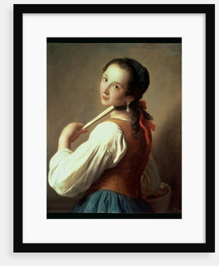 Young Girl wearing a pearl earring by Pietro Antonio Rotari