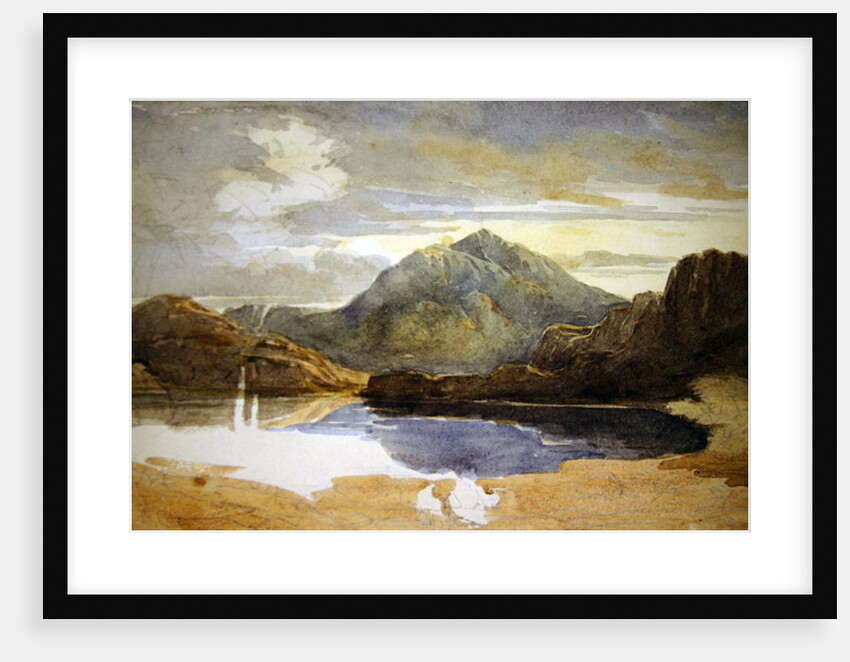 A Lake in North Wales, Snowdon in the Distance by David Cox