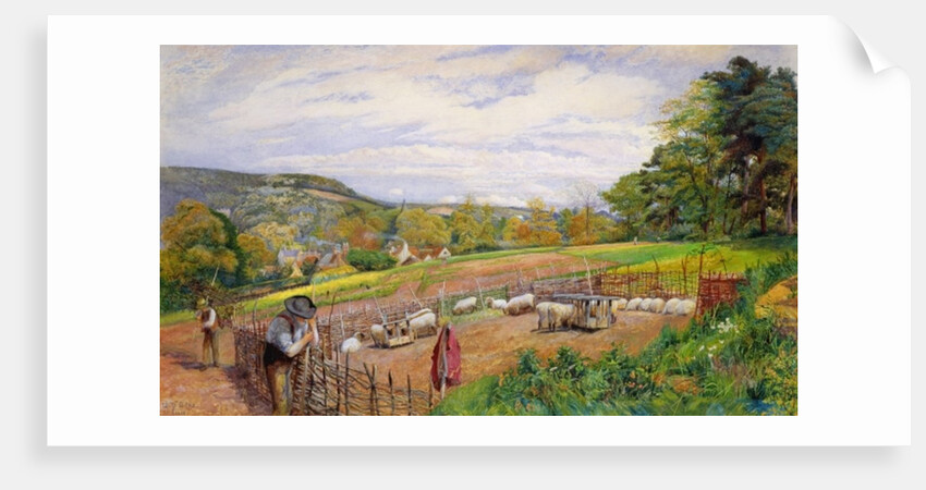 Mending the Sheep Pen, 1858 by William Henry Millais