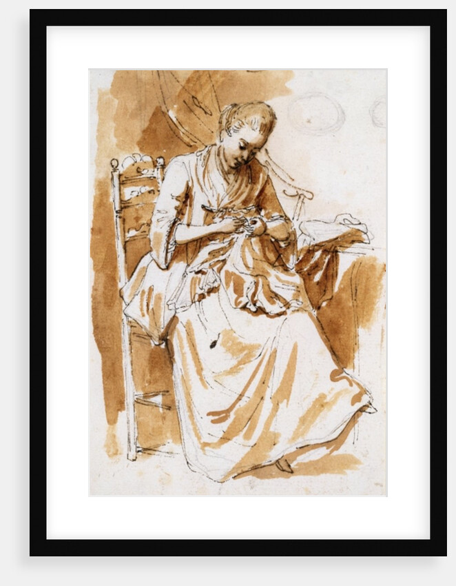 The Embroiderer by Etienne de Lavallee-Poussin