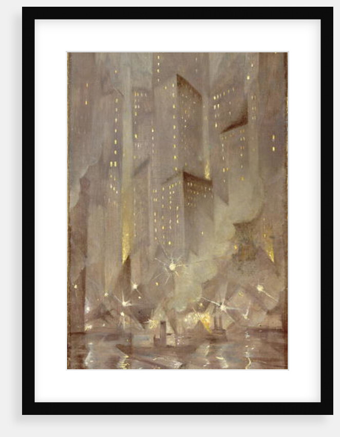 New York by Night, c.1922 by Christopher Richard Wynne Nevinson