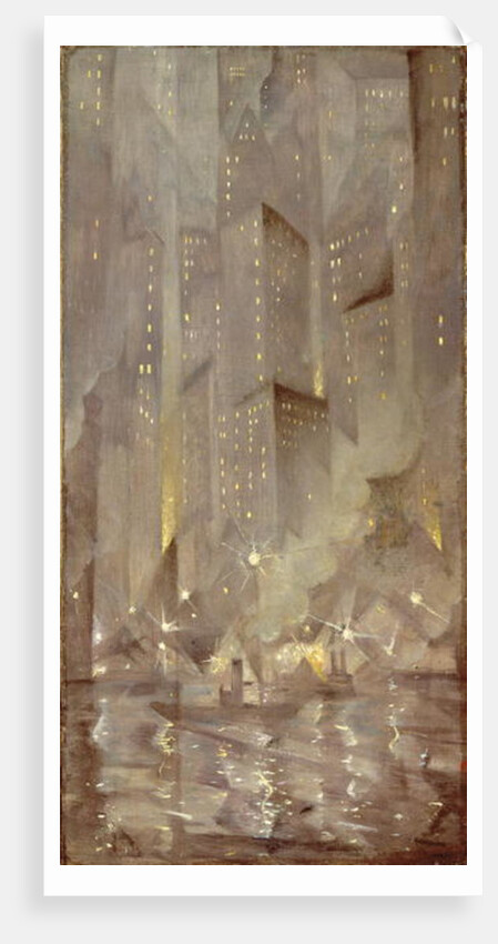 New York by Night, c.1922 by Christopher Richard Wynne Nevinson