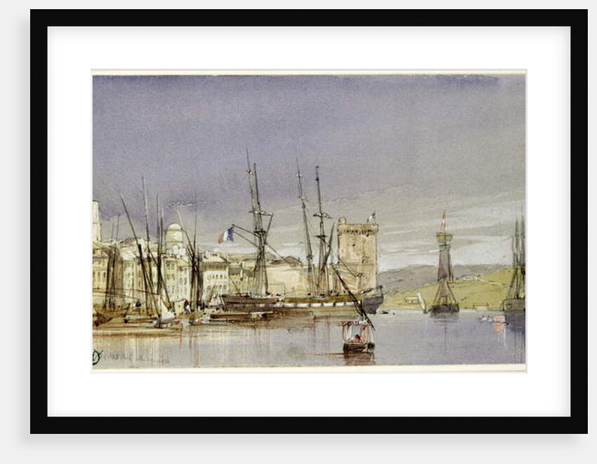 Marseilles, Shipping at Anchor and a Merchant Ship Becalmed, 1836 by William Callow