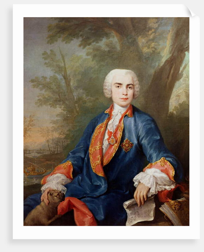 Portrait of Carlo Broschi, called 'Il Farinelli', Italian castrato singer by Jacopo Amigoni