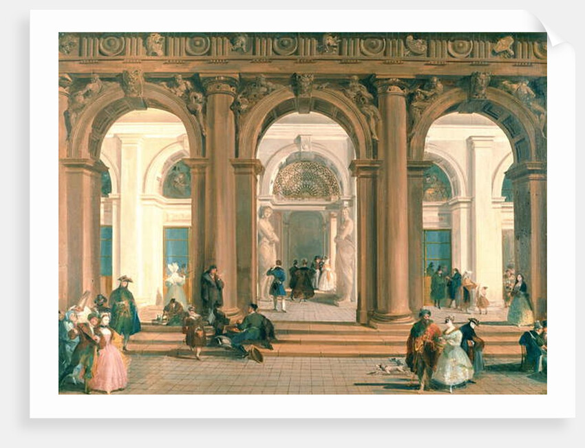 The Entrance to the Biblioteca Marciana, the Piazzetta, Venice by Giuseppe Bernardino Bison