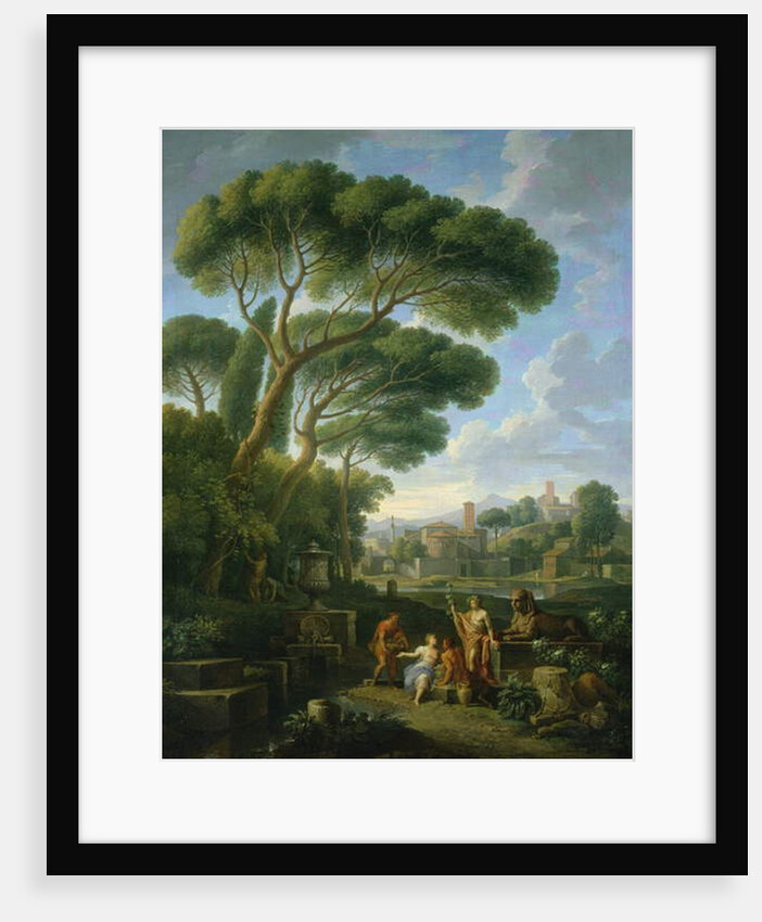 Figures in a Roman landscape by Jan Frans van (1662-1749) Bloemen