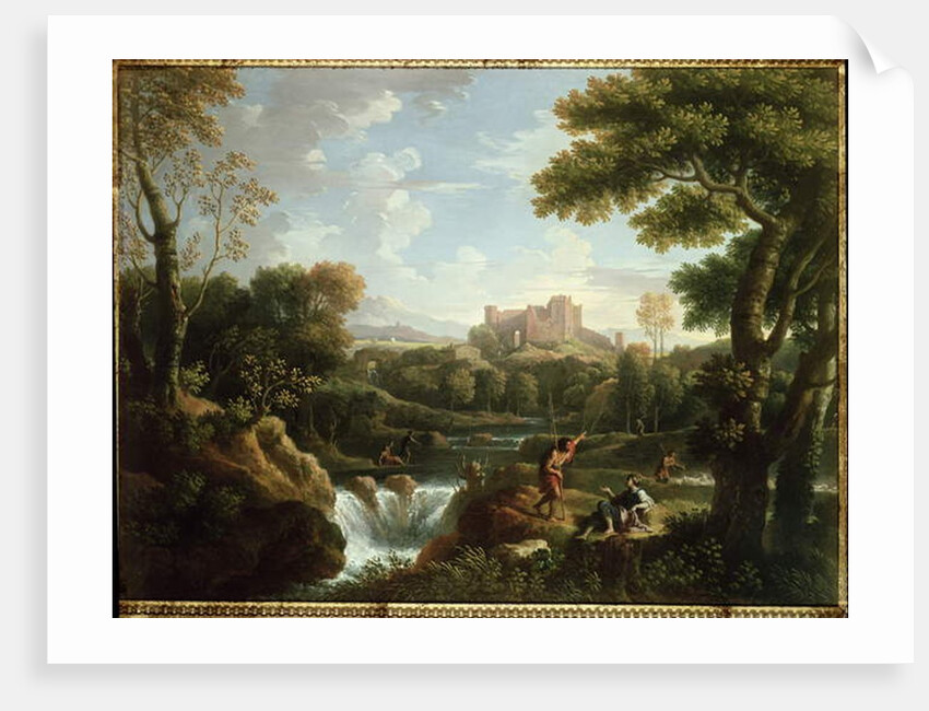 Arcadian landscape with shepherds by Jan Frans van Bloemen