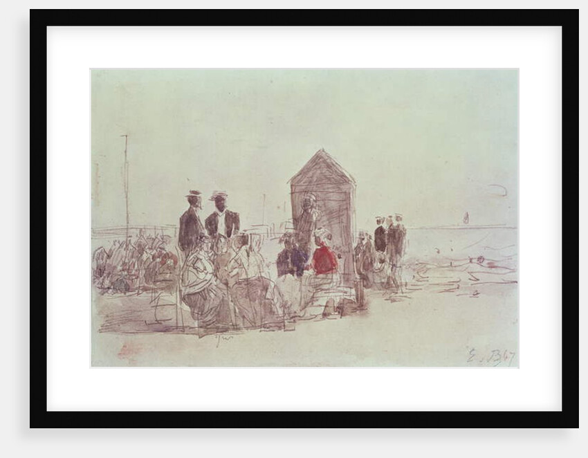 People on the beach at Deauville, 1867 by Eugene Louis Boudin